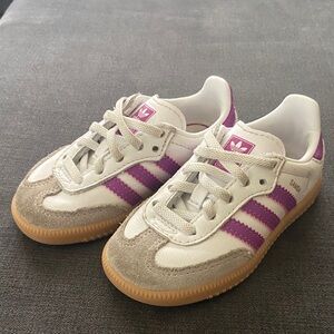 Adidas Samba Sneakers - White, Purple, and Tan